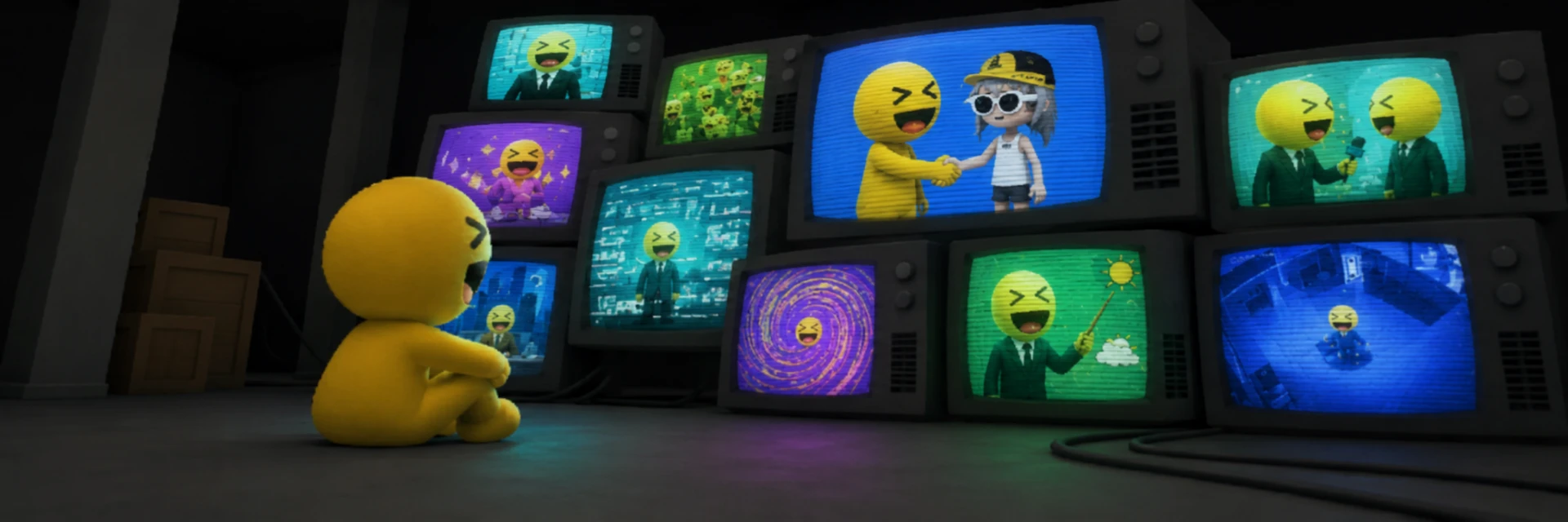 xD watching a wall of CRT televisions